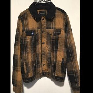 Areopostale Plaid Men's Jacket with Black Collar : Size Large